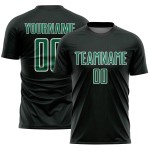 Kelly Black Jersey Sports Uniform Custom Sublimation Geometric Soccer Green-White Shape Kelly Black Jersey Sports Uniform Custom Sublimation Geometric Soccer Green-White Shape